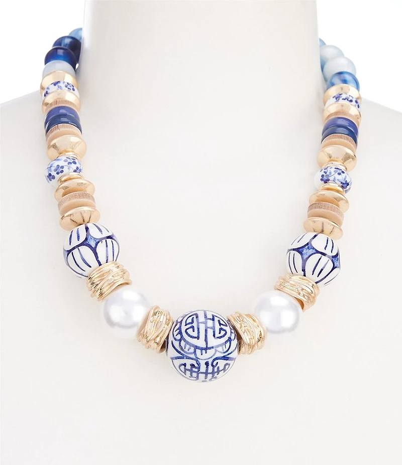 Southern Living Mixed Media Chinoiserie Statement Collar Necklace