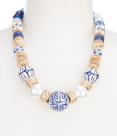 Southern Living Mixed Media Chinoiserie Collar Necklace