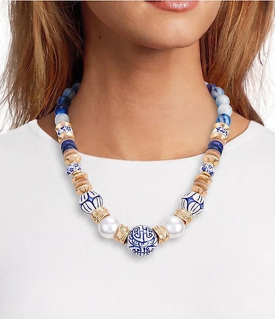 Southern Living Mixed Media Chinoiserie Statement Collar Necklace