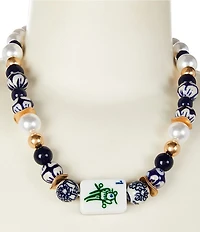Southern Living Mahjong Tile Beaded Collar Necklace
