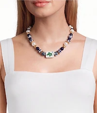 Southern Living Mahjong Tile Beaded Collar Necklace