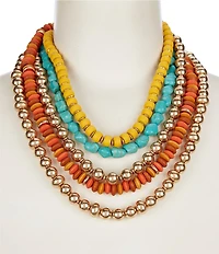 Southern Living Mixed Media Short Multi Strand Necklace
