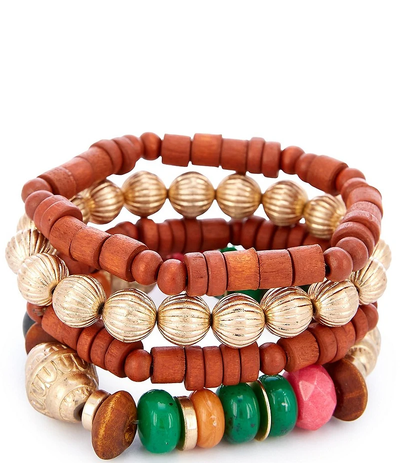 Southern Living Mixed Media Stretch Bracelet Set
