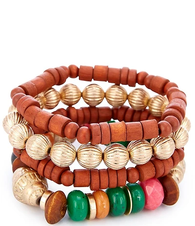 Southern Living Mixed Media Stretch Bracelet Set