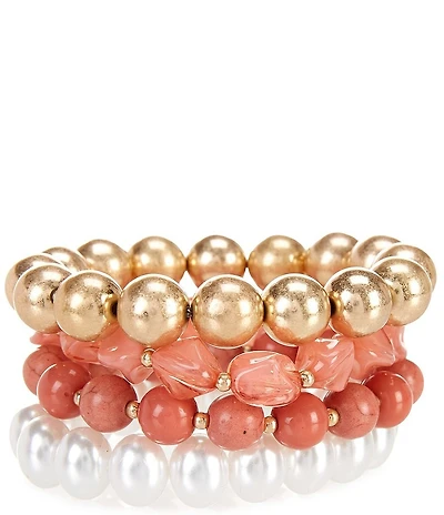 Southern Living Mixed Media Stretch Bracelet Set