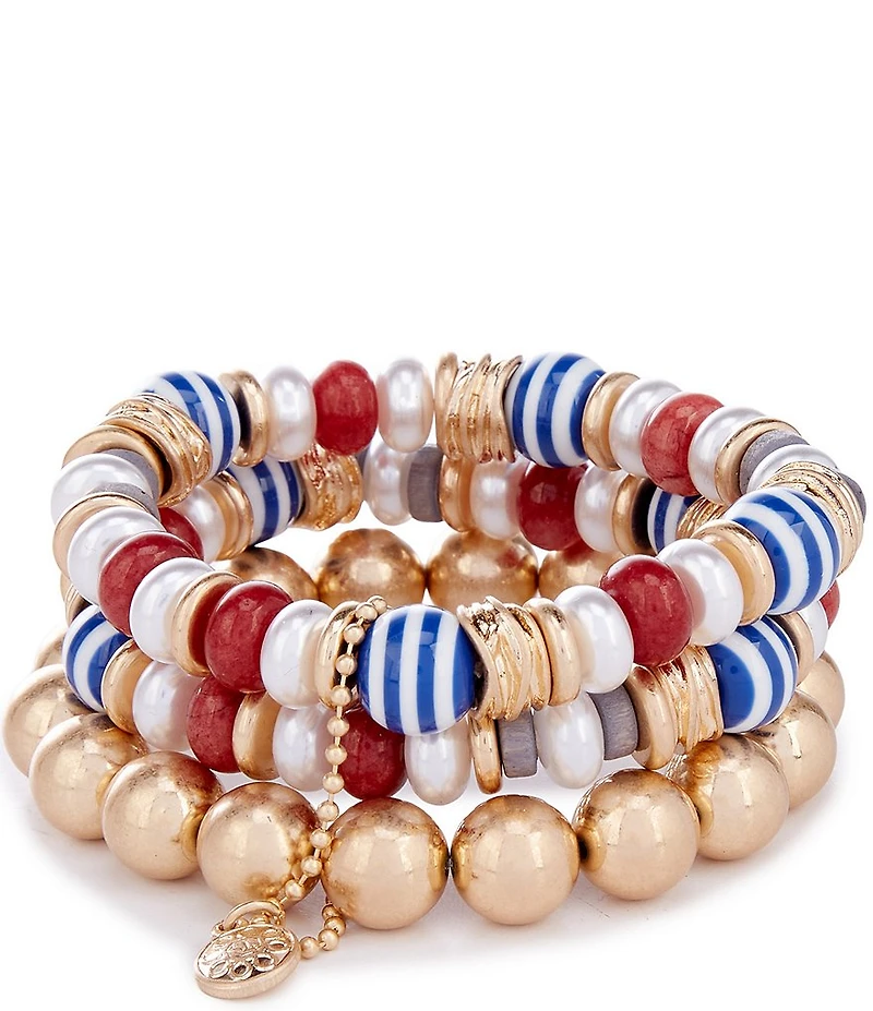 Southern Living Mixed Media Stretch Bracelet Set