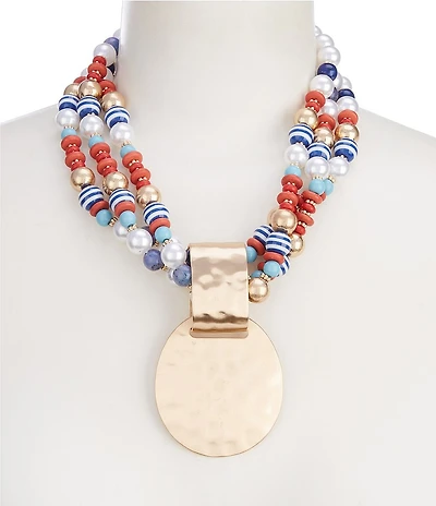 Southern Living Mixed Media Torsade Pendant Statement Necklace