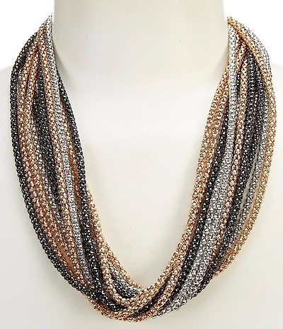 Southern Living Mixed Metal Chain Statement Necklace