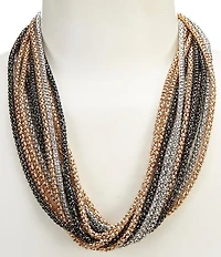 Southern Living Mixed Metal Chain Statement Necklace