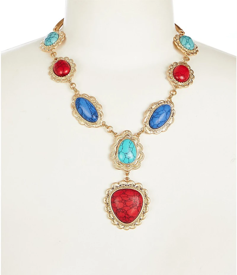 Southern Living Mixed Stone Statement Necklace
