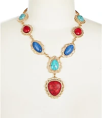 Southern Living Mixed Stone Statement Necklace