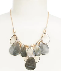 Southern Living Multi Shell Shakey Teardrop Frontal Collar Necklace