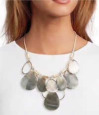 Southern Living Multi Shell Shakey Teardrop Frontal Collar Necklace