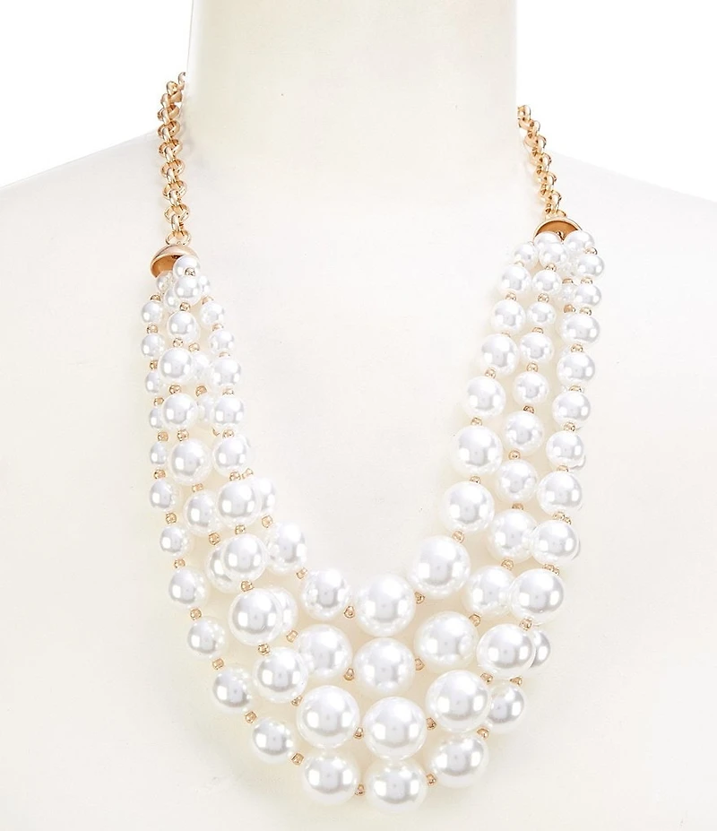 Southern Living Multi Strand Pearl Statement Necklace