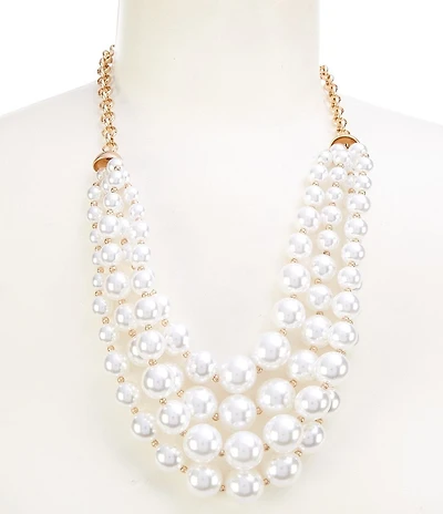 Southern Living Multi Strand Pearl Statement Necklace