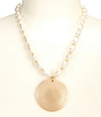 Southern Living Organic Pearl Strand Multi Dot Texture Short Pendant Necklace