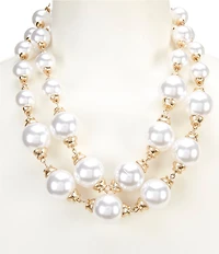 Southern Living Oversized Pearl Double Short Multi Strand Necklace