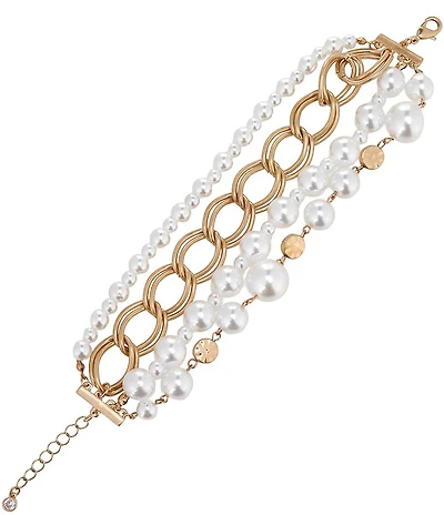 Southern Living Pearl and Chain Multi Strand Line Bracelet