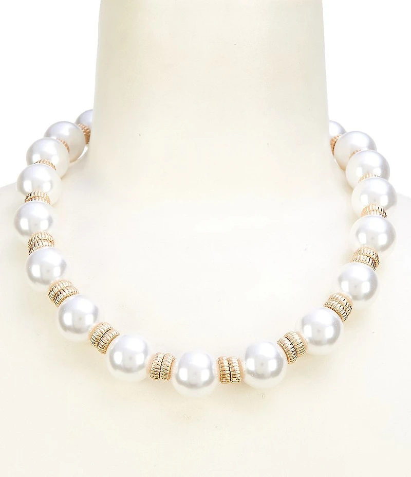 Southern Living Pearl and Disc Collar Necklace