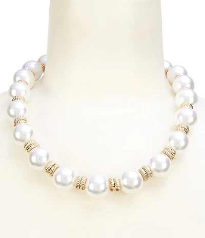 Southern Living Pearl and Disc Collar Necklace