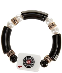 Southern Living Pearl and Semi Precious Stone Mahjong Tile Stretch Bracelet