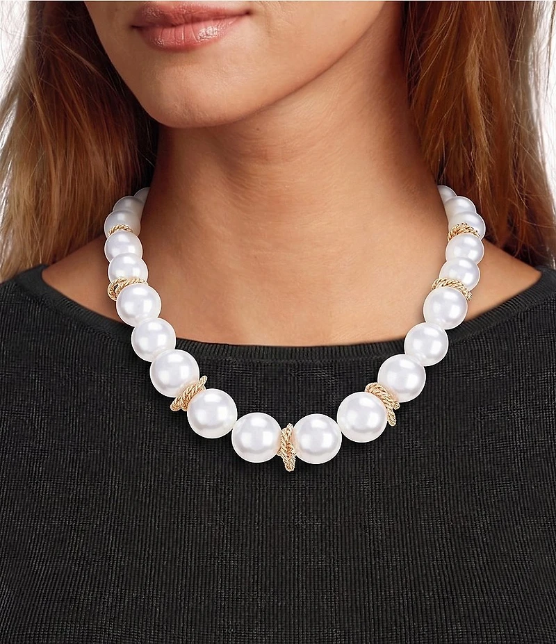 Southern Living Oversized Pearl Collar Statement Necklace