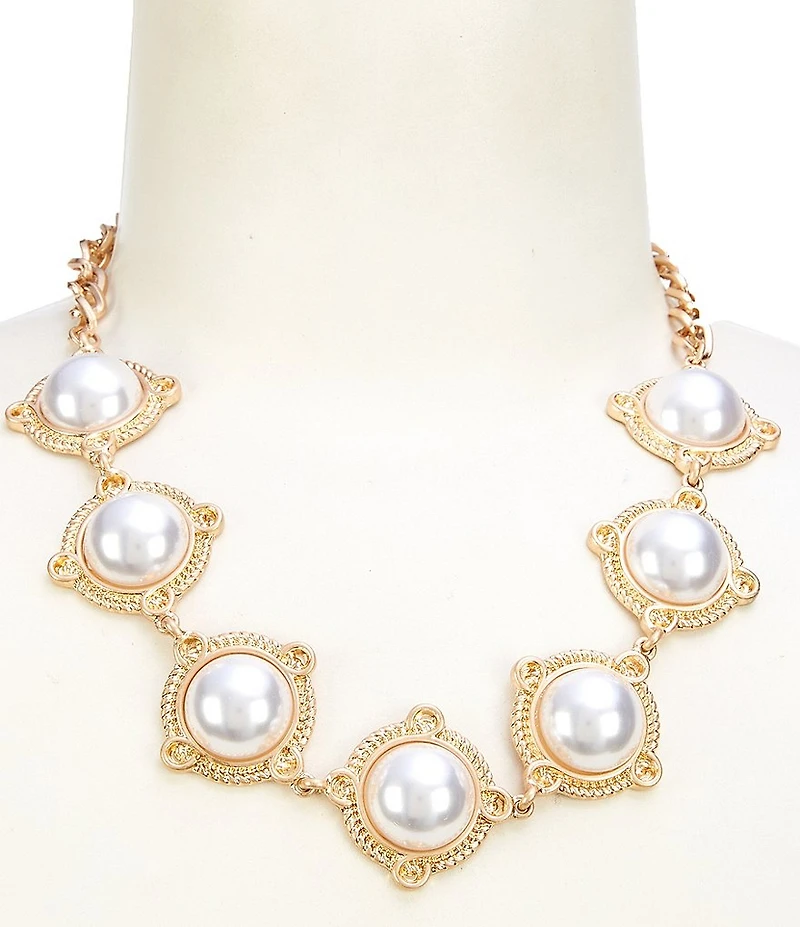 Southern Living Pearl Inset Collar Necklace