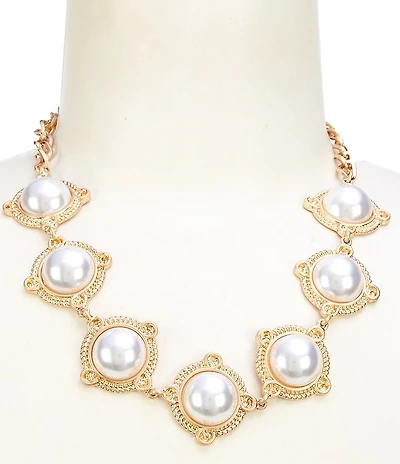 Southern Living Pearl Inset Collar Necklace