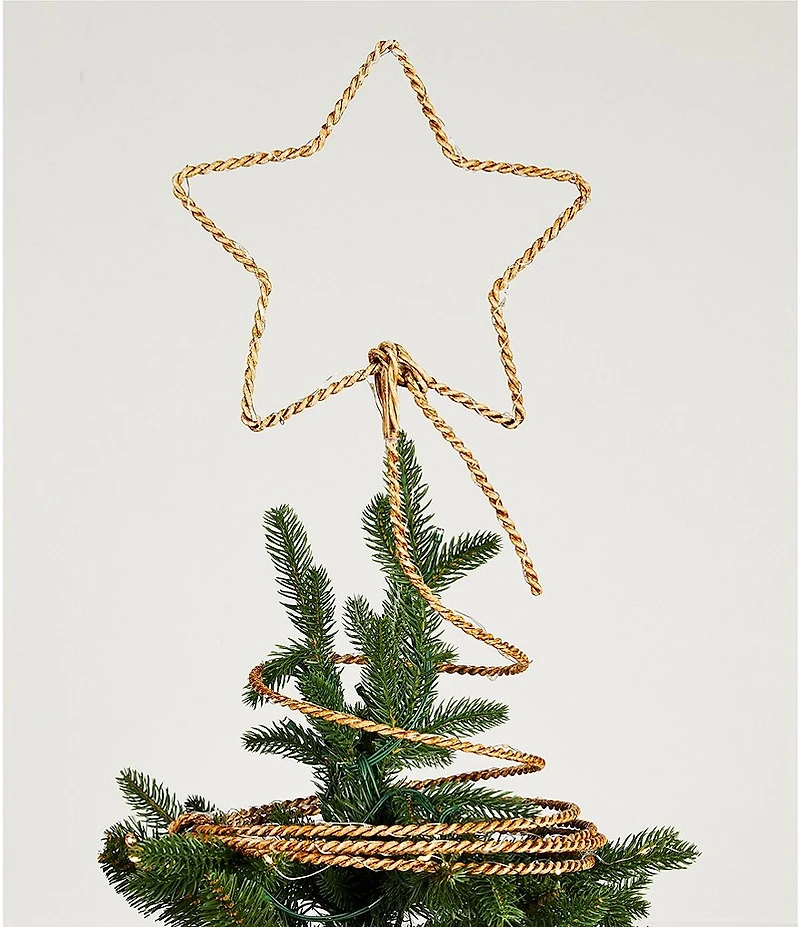 Southern Living Plaid Tidings Collection Western Lasso Star Pre-Lit Tree Topper