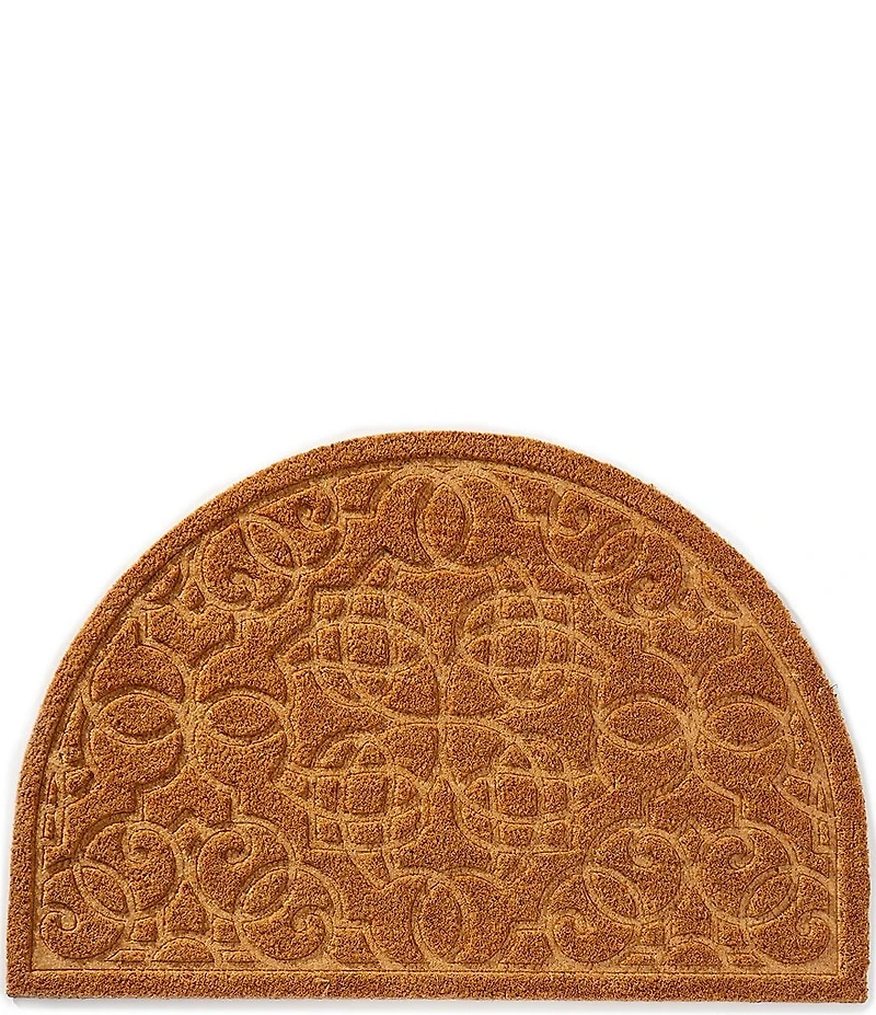 Southern Living Quatrefoil Half Round Embossed Coir Door Mat