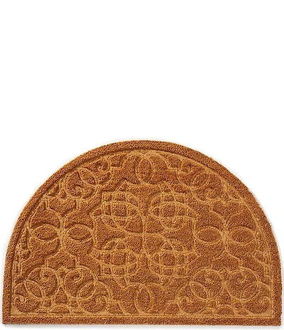 Southern Living Quatrefoil Half Round Embossed Coir Door Mat