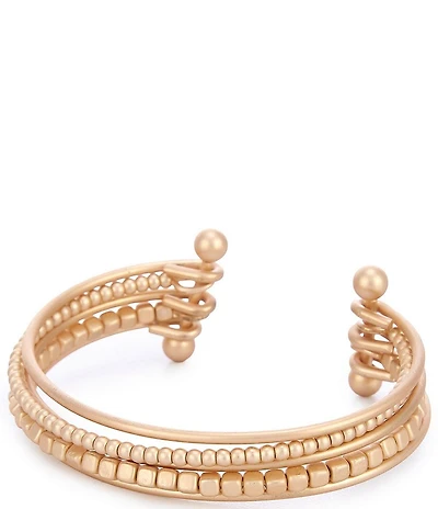 Southern Living Round & Square Ccb Polished Wire Cuff Bracelet