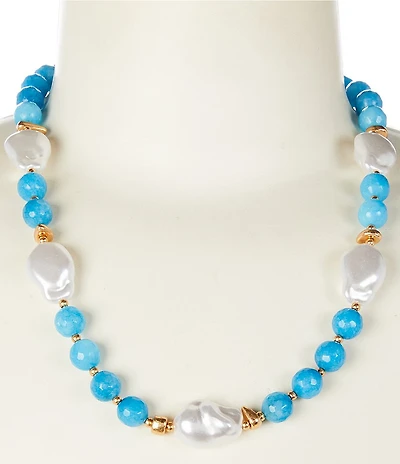 Southern Living Semi Precious and Pearl Collar Necklace