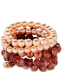 Southern Living Semi Precious and Pearl Stretch Bracelet Set