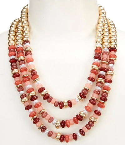 Southern Living Semi Precious Multi Strand Short Multi-Strand Necklace
