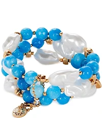 Southern Living Semi Precious Pearl Stretch Bracelet Set