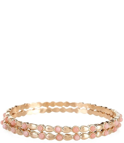 Southern Living Semi Precious Stone Bangle Bracelet Set