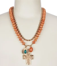 Southern Living Semi Precious Stone Collar Necklace with Pendants