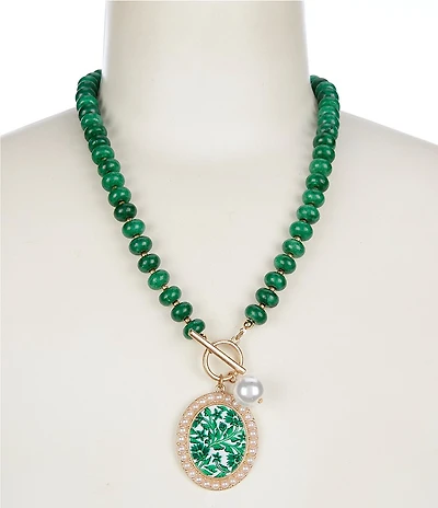 Southern Living Semi Precious Stone Short Pendant Necklace