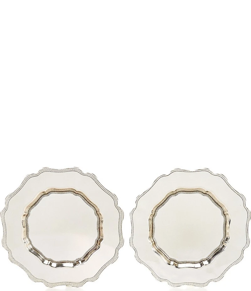 Southern Living Silver Retro Charger Plates, Set of 2