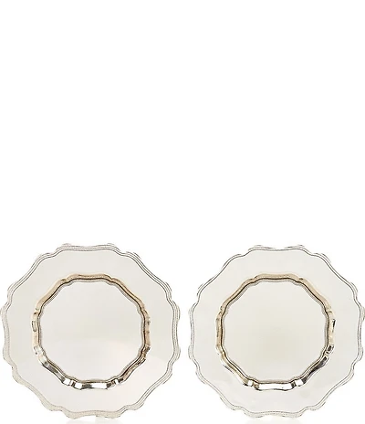 Southern Living Silver Retro Charger Plates, Set of 2