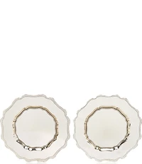 Southern Living Silver Retro Charger Plates, Set of 2