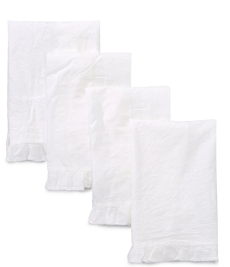 Southern Living Simplicity Collection Cotton Percale Ruffle Napkins, Set Of 4