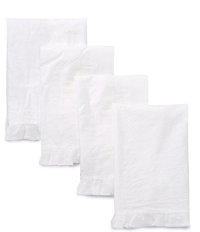 Southern Living Simplicity Collection Cotton Percale Ruffle Napkins, Set Of 4