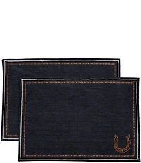 Southern Living Simplicity Collection Denim Western Horseshoe Placemats. Set of 2