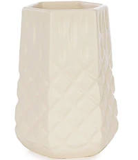 Southern Living Simplicity Collection Matte Cream Faceted Hexagonal-Shape Bud Vase