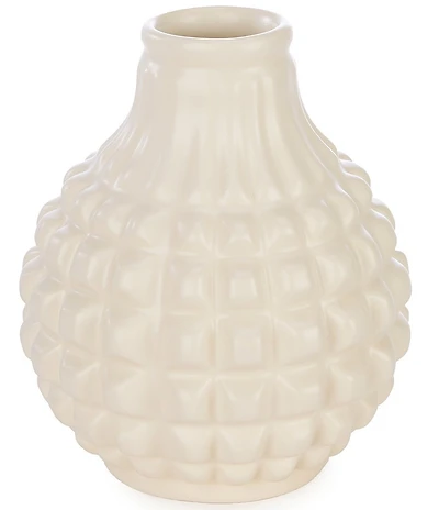 Southern Living Simplicity Collection Matte Faceted Teardrop Shape Bud Vase