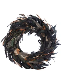 Southern Living Simplicity Festive Fall 24#double; Feather Boxwood Wreath