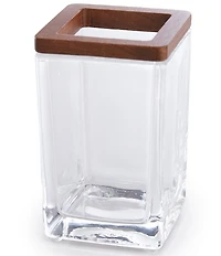 Southern Living Simplicity Sydney Collection Wood Accented Glass Toothbrush Holder
