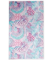 Southern Living Summer Shop Collection Seashell Print Fringed Beach Towel